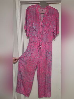 The Kit Pink Print Jumpsuit Sz M